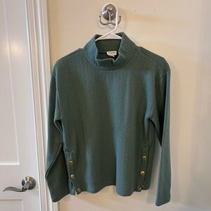 J Crew Mockneck Sweater with Button Accents